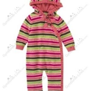 Janie and jack knitted Striped Hooded Baby Onesie